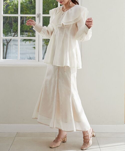 「MAJESTIC LEGON」 フレアスカート MEDIUM アイボリー レディース_画像7