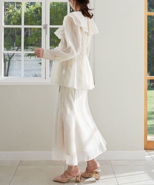 「MAJESTIC LEGON」 フレアスカート MEDIUM アイボリー レディース_画像8