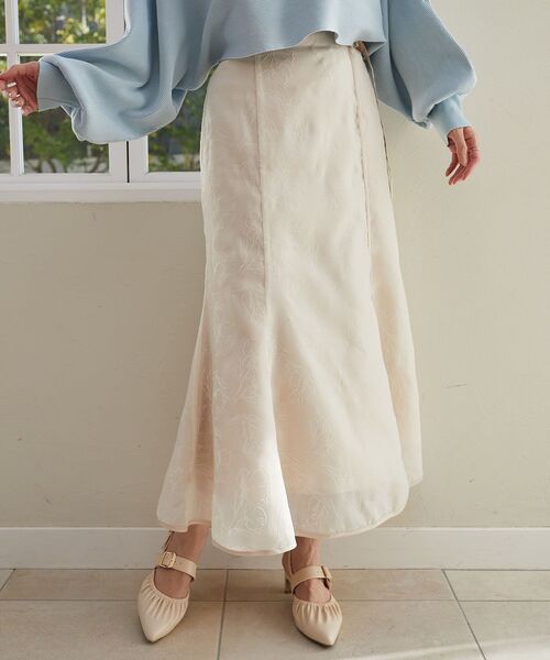 「MAJESTIC LEGON」 フレアスカート MEDIUM アイボリー レディース_画像9