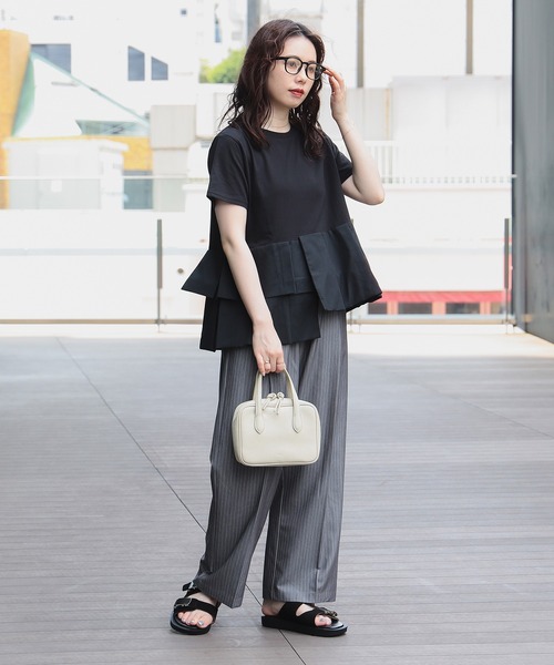 tシャツ アシンメトリープルオーバー レディース BEAMS HEART tシャツ アシンメトリー 異素材プルオーバー