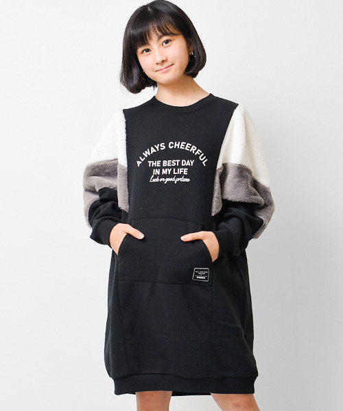 RiCO SUCRE（リコシュクレ） ワンピース 裏起毛シェブロンファー