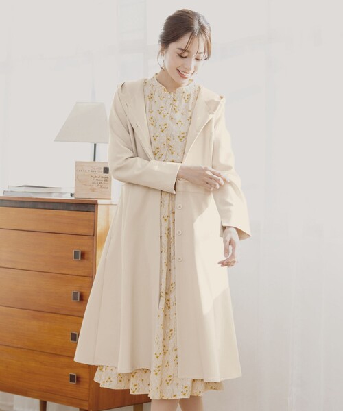 Tiaclasse コート アウター 「新色追加・洗える」フーデッドフレア