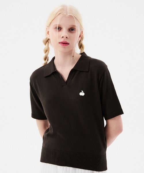 tシャツ KIRSH MONO CHERRY OPEN COLLAR KNIT/キルシーモノ