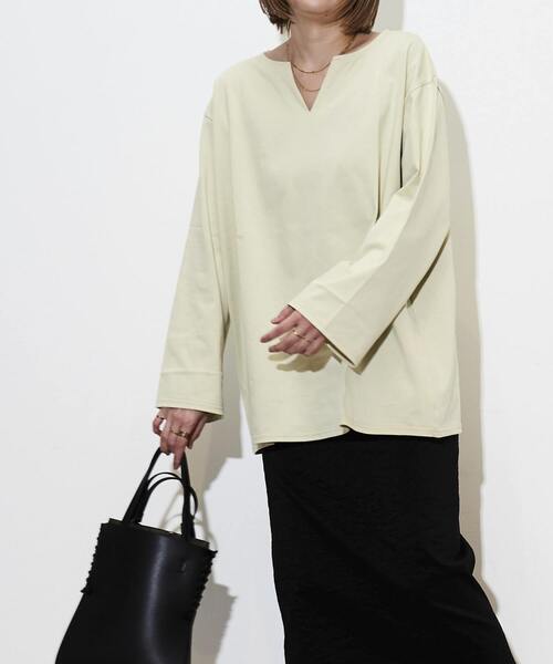 tシャツ キーネックプルオーバー レディース