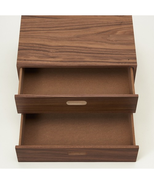 無印良品 スタッキングチェスト・引出し・2段　2セット　ウォールナット 無印良品（MUJI） 家具 スタッキングチェスト・ハーフ・引出し・2段