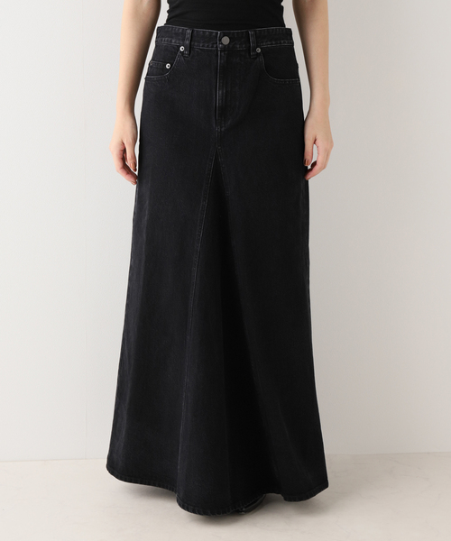 tibi（ティビ） デニムスカート BLACK DENIM GODET マキシスカート