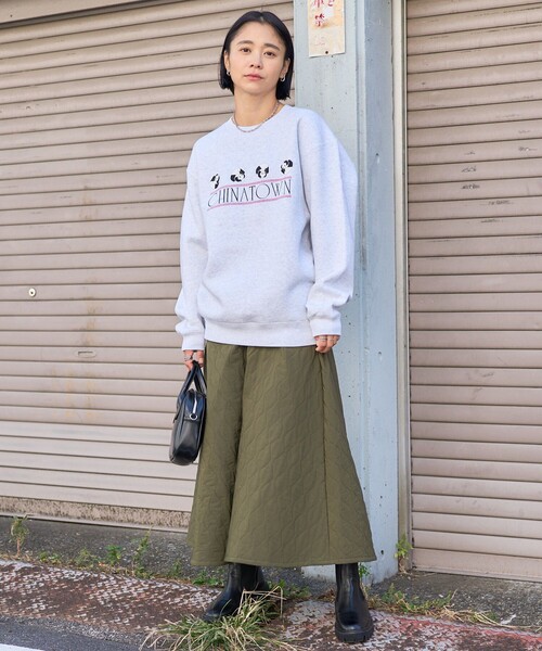 グレー トラウトフィッシュプリント スウェット M トレーナー スウェット コレクション グラフィックプリント