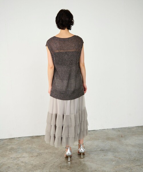 ニット セーター ラメメッシュニットトップ レディース GRACE CONTINENTAL ニット セーター ラメメッシュニットトップ