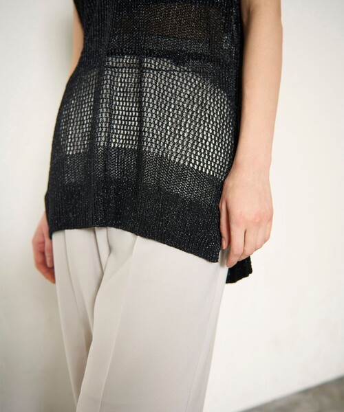 GRACE CONTINENTAL ニット セーター ラメメッシュニットトップ