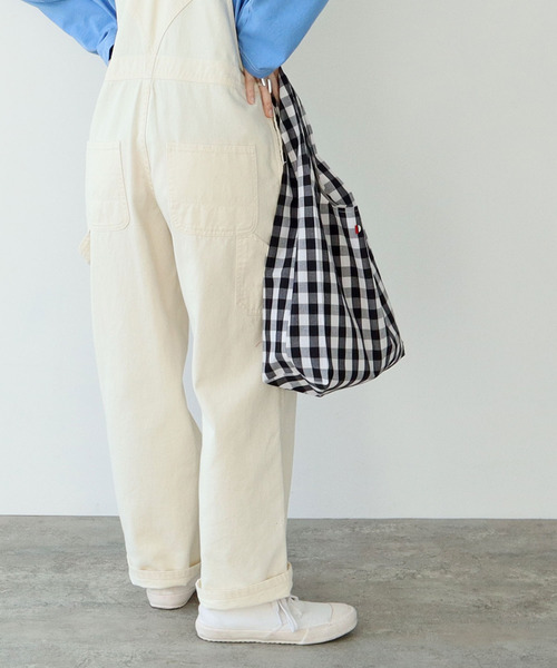 PAR ICI エコバッグ ギンガムチェック P刺繍エコバッグ