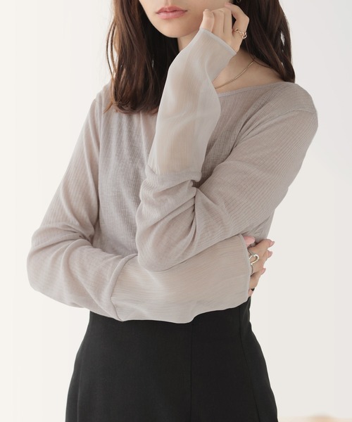 袖切り替えトップス 袖切り替えトップス（ブラック） - Fleur accesories shop