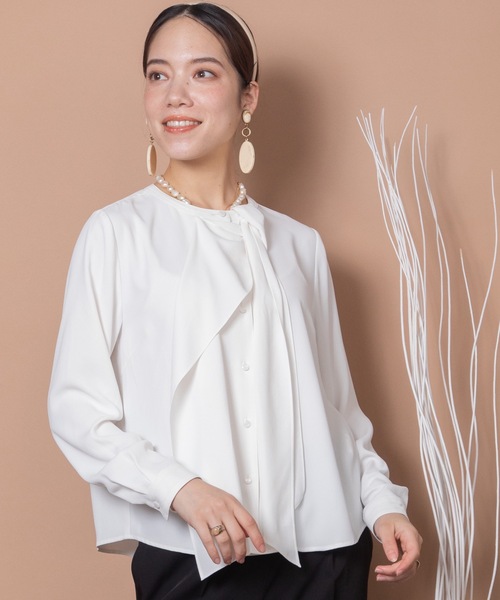 anni plus（アニープラス） ブラウス シャツ 立体ボウタイジョーゼット