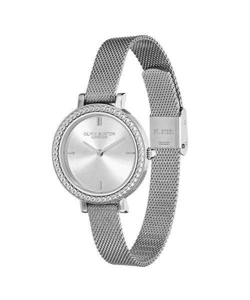 腕時計 「OLIVIA BURTON/オリビアバートン」クラシックス - 30mm ヴィンテージ ビーズ シルバー ホワイト サンレイ メッシュの画像