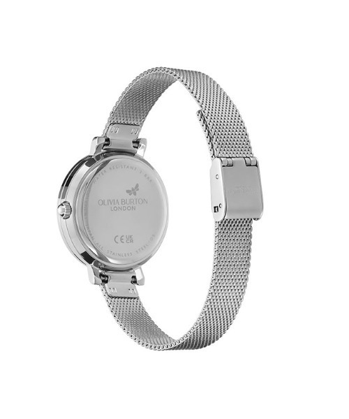 腕時計 「OLIVIA BURTON/オリビアバートン」クラシックス - 30mm ヴィンテージ ビーズ シルバー ホワイト サンレイ メッシュの画像