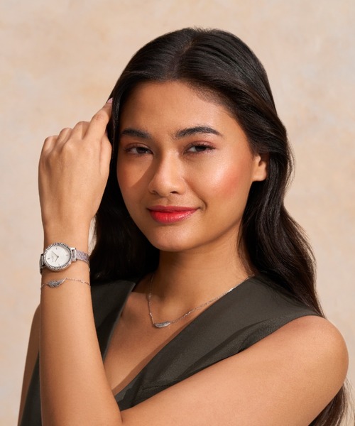 腕時計 「OLIVIA BURTON/オリビアバートン」クラシックス - 30mm ヴィンテージ ビーズ シルバー ホワイト サンレイ メッシュの画像