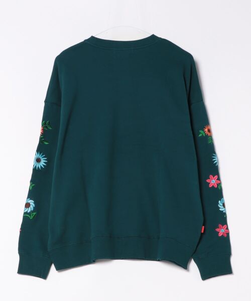 B.I.D. トレーナー スウェット 「フラワー刺繍」裏毛スウェット