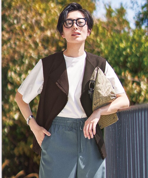 tシャツ ハイカウントクロップド丈 カットソー レディース