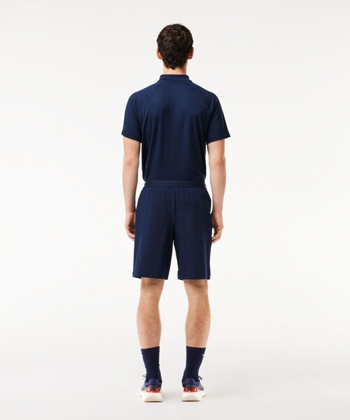 LACOSTE - 美品【ラコステ】ゴルフ ショーツ ハーフパンツ ショートパンツ ライトグレー×紺 LACOSTE パンツ ストレッチドライゴルフショーツ メンズ