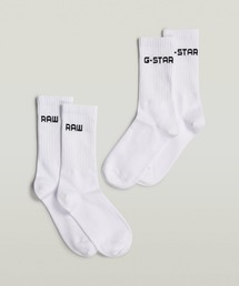G-STAR RAW 靴下 SPORT SOCK 2-PACK/ロゴソックス/2足セット メンズ