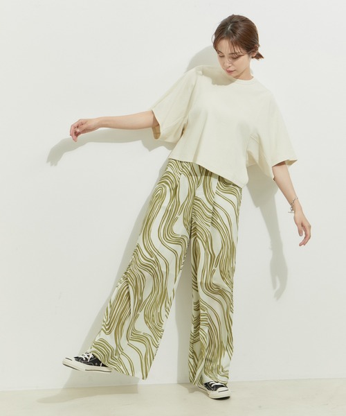 LE CERCLE par rope' ワイドパンツ パンツ 「セットアップ対応」アート
