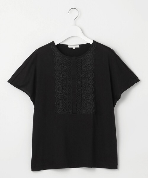tシャツ コード刺繍胸元レース カットソー レディース 自由区 tシャツ コード刺繍胸元レース カットソー レディース