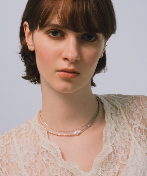 les bonbon（ルボンボン）ヴィクトリアチョーカー　ホワイトゴールド les bonbon（ルボンボン） ネックレス 「les bonbon」victoria choker