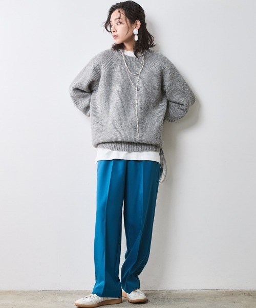 CHIC STYLE ニット セーター 畦編クルーネックニットプル