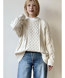 オンラインショップ GAP ニット セーター オーバーサイズ ミックス ケーブルニット ジャケット・アウター
