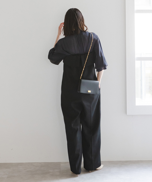 NOBLE トリコチンベアトップパンツ　ネイビー　38 NOBLE｜トリコチンベアトップパンツ | Rakuten Fashion(楽天