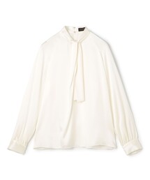 LOHEN ベビーサテンTシャツブラウス　ホワイト タグ付新品未使用】LOHEN ベビーサテンTシャツブラウス ローヘン 白