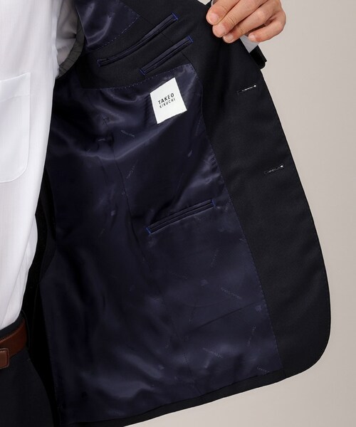 TAKEO KIKUCHI DORMEUIL スーツ セットアップ ネイビー L DORMEUIL】リップストップ カラー スーツ（スーツセット） | TAKEO