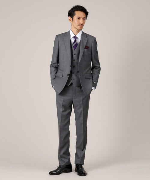 DORMEUIL TAKEO KIKUCHI セットアップスーツ ビジネス TAKEO KIKUCHI セットアップ 「DORMEUIL AMADEUS365」無地見え