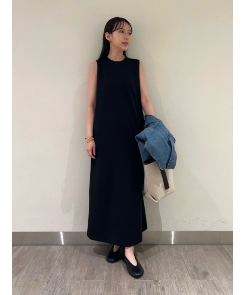 Mila Owen ワンピース クルーネックウエストステッチストレート