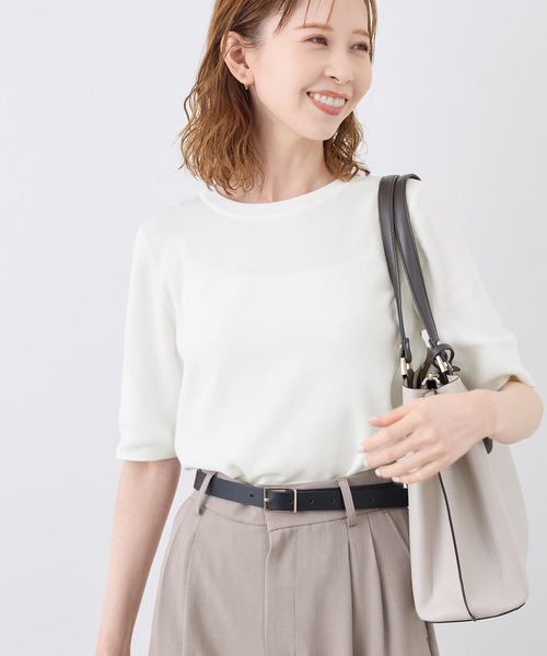 ELLIE⭐︎ハーフスリーブカラーニット【bluegrey】 ハーフスリーブカラーニット【PINK】 – ELLIE