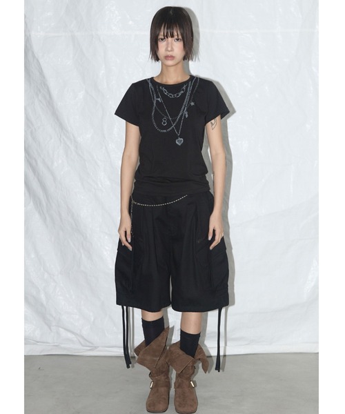 パンツ FANCY CLUB CARGO LETTERING BERMUDA PANTS Cargo Lettering Bermuda Pants (Black) F25QD889 - FANCY CLUB