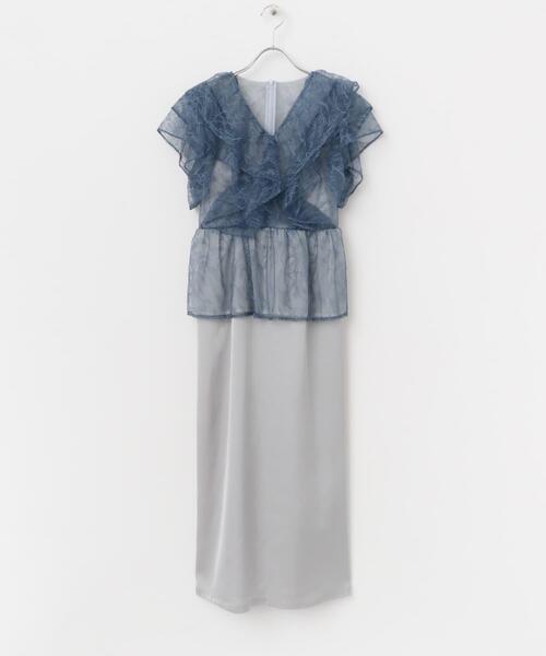 ワンピース kaene レースフリルドッキングドレス : ZOZOTOWN Yahoo!店