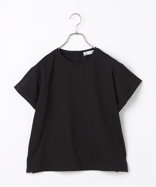 tシャツ パール釦開き麻調カットT レディース