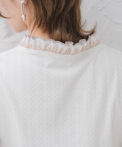 クチュールバイロジータ tシャツ Wリボンボレロ風トップス
