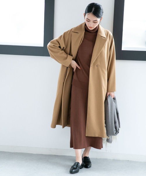 NANO universe（ナノ・ユニバース） チェスターコート FREE キャメル