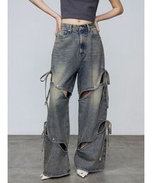 ジーンズ デニム デニムパンツ カットアウトルーズジーンズ レディース メンズ｜ZOZOTOWN Yahoo!店