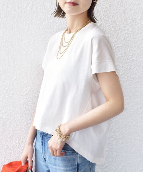 tシャツ 「接触冷感 / UVカット」コクーン フレンチ スリーブ プルオーバー レディース