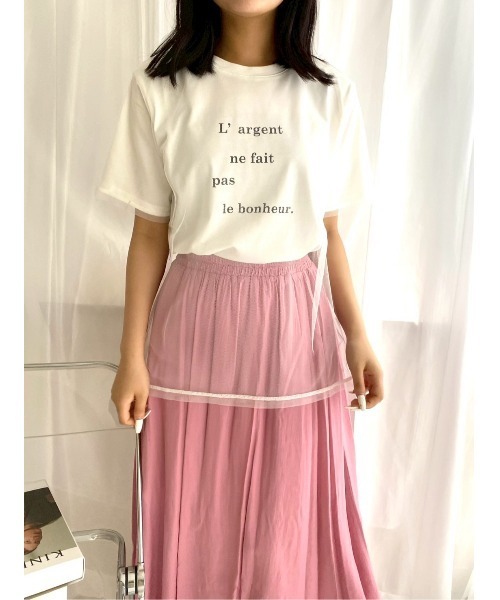 tシャツ チュールＴシャツ「CLEAR_CREA」 レディース
