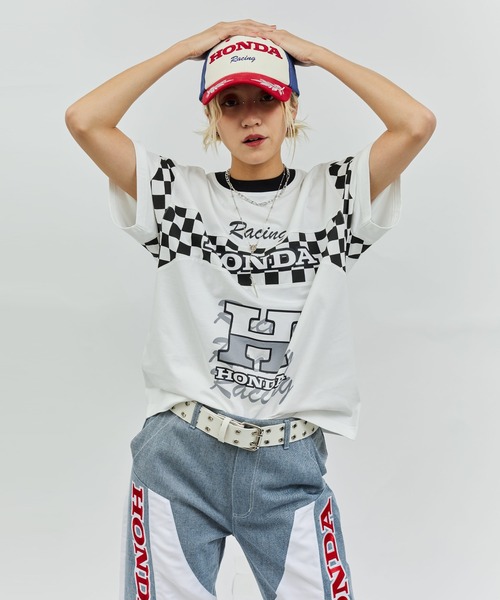 tシャツ HONDA x atmos pink Racing Over T-shirt / ホンダ アトモス ピンク レーシング オーバー ティーシャ atmos girls tシャツ HONDA x pink Racing Over T-shirt