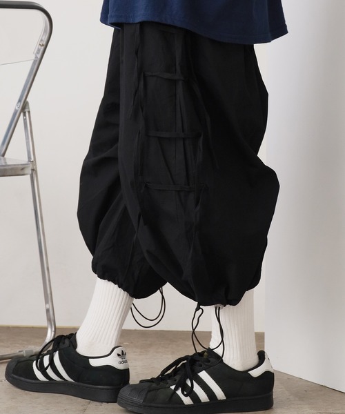 サイドデザインワイドパンツ ROOP TOKYO パンツ サイド紐デザインワイドパンツ レディース