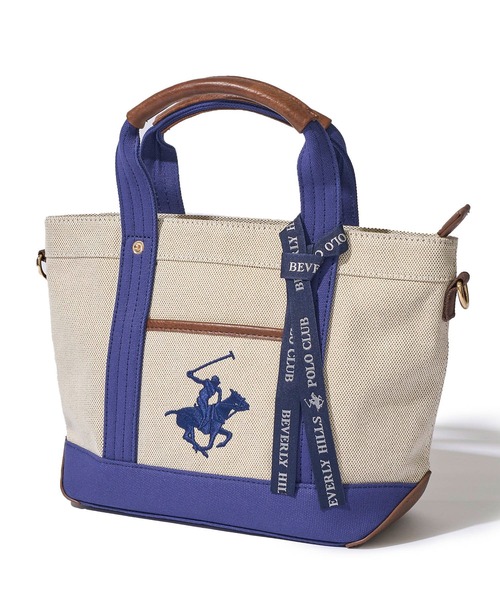 トートバッグ 「Beverly Hills Polo Club/ビバリーヒルズポロクラブ」ポニー刺繍エルガリー生地トートS（テープショルダー付属）