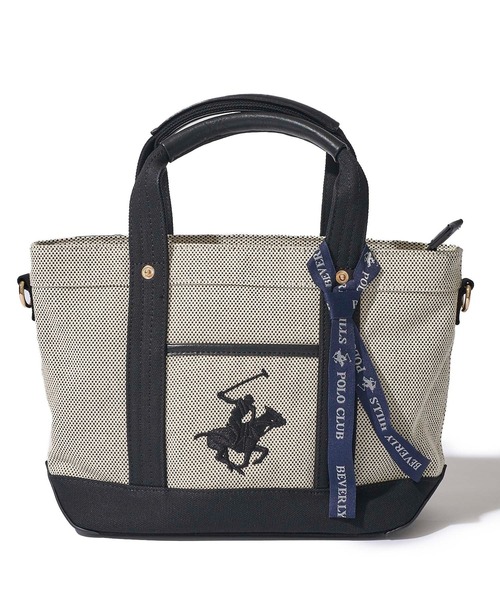 トートバッグ 「Beverly Hills Polo Club/ビバリーヒルズポロクラブ」ポニー刺繍エルガリー生地トートS（テープショルダー付属）