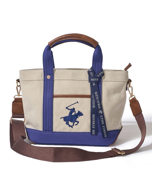 トートバッグ 「Beverly Hills Polo Club/ビバリーヒルズポロクラブ」ポニー刺繍エルガリー生地トートS（テープショルダー付属）