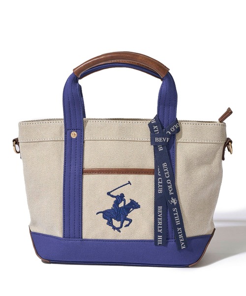 トートバッグ 「Beverly Hills Polo Club/ビバリーヒルズポロクラブ」ポニー刺繍エルガリー生地トートS（テープショルダー付属）