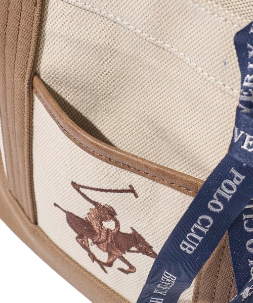 トートバッグ 「Beverly Hills Polo Club/ビバリーヒルズポロクラブ」ポニー刺繍エルガリー生地トートS（テープショルダー付属）