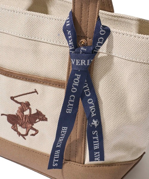 トートバッグ 「Beverly Hills Polo Club/ビバリーヒルズポロクラブ」ポニー刺繍エルガリー生地トートS（テープショルダー付属）